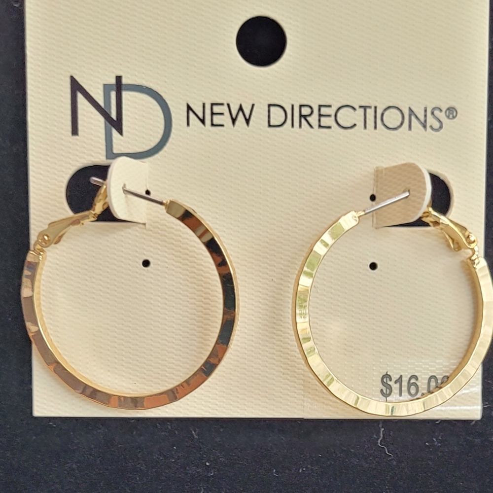 New Directions Gold Classic Hoop Earrings